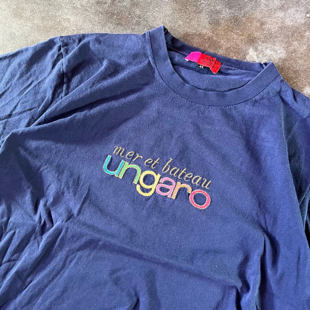 Vintage 90s single stitch Ungaro Paris "mer et bateau" archive T-shirt Size 44